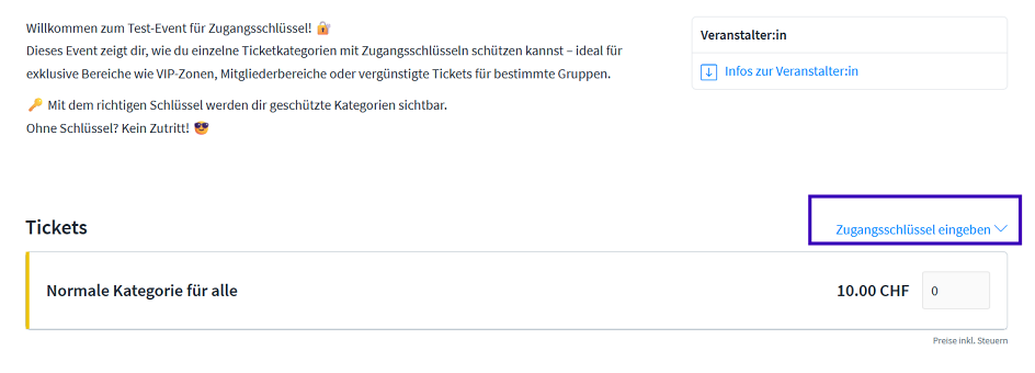 Zugangsschlüssel 2025 CH 14